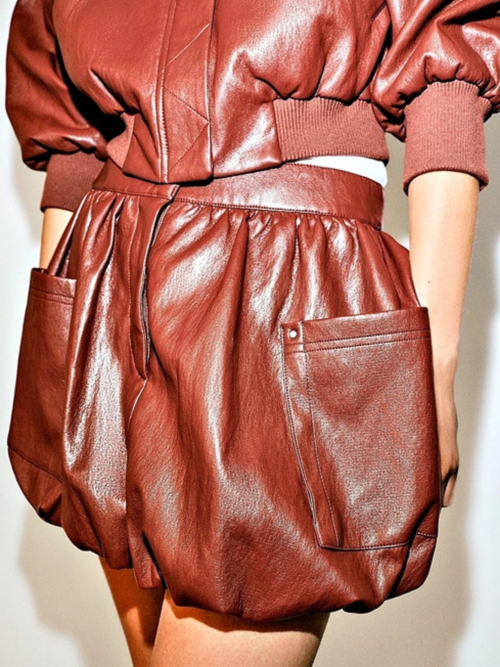 ZARA NWT FAUX LEATHER BALLOON MINI SKIRT SIZE XS 3046/074/701